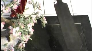 Dark Hair cunt with mouth red rubber outfit strokes her muff before fucking stud into his shitter with different
