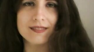 Dark Hair cunt with mouth red rubber outfit strokes her muff before fucking stud into his shitter with different