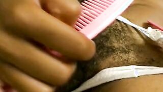 An african Bae with luscious boobies and butt blows a dude into stockings off