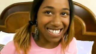 An african Bae with luscious boobies and butt blows a dude into stockings off