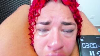 wow beat my own record of a 25cm african penis into my throat