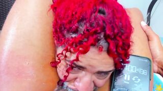 wow beat my own record of a 25cm african penis into my throat