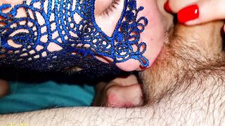 Real lovers private cum on huge titted after sloppy bj
