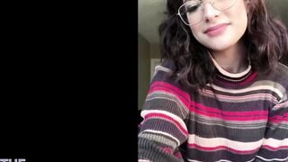 Crazy Hot 18 Amateur Inside Glasses Spreads Her Legs and Strokes Her Clitoris Until Her Snatch Jizzes | The Panty Bank - Used Underwear