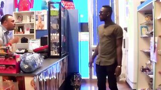 Roberta Farnse at the sex shop is attracted to a real long ebony penis