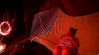 Getting frisky inside a tent fingered her soak hole inside a hammock