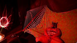 Getting frisky inside a tent fingered her soak hole inside a hammock