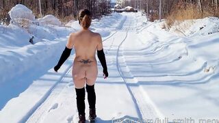 Nude walk into winter