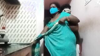 Tamil ex-wife kitchen sex night time standing position sex