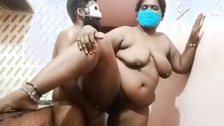Tamil ex-wife kitchen sex night time standing position sex