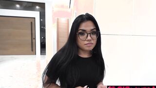 sisloves.me-Stepsister Summer Col on her knees giving her pervert stepbrother a fellatio