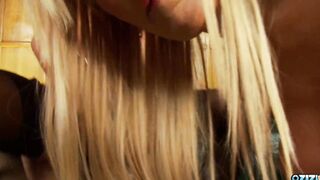 2 masked blonde girls enjoy fucking with the same dude