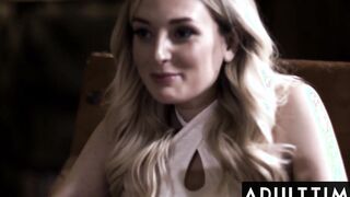 ADULT TIME - Smoking beauty Blonde Charlotte Sins Begs Her Counselor For OPEN MOUTH FACIAL!