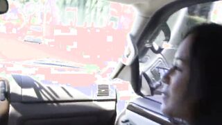 Dark Haired Kayme Kai with natural titties give deep fellatio and