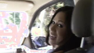 Dark Haired Kayme Kai with natural titties give deep fellatio and
