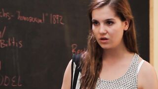 lesbo college girl have fun inside class room