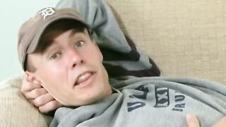 Bro pretends he is a camgirl scout and ends up fucking blone hot on the sofa