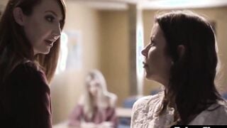 milf professor blackmails stepmom and step-daughter in dyke 3some sex