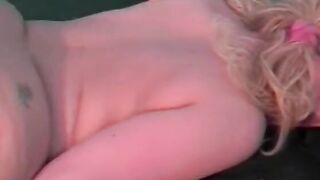 hot, thick blonde takes a vibrator and a rough penis inside her vagina