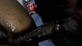 Ebony women inside school outfit riding huge african penis and takes a load on her face