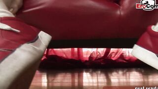 Dark Hair tiny boobs cougar loves BBC anal sex