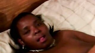 Turned On older african bimbo takes it into her soak cunt
