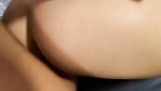 Whore with big ebony hair blows rough dick on couch