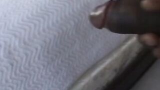 Beauty blonde plays with a sex toy before fucking a african penis