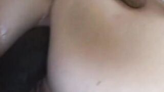 Beauty blonde plays with a sex toy before fucking a african penis