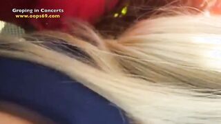 Mature man Stuck and Groping mom's huge Butt into Music Concert into Mexico