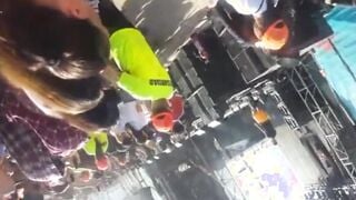 Mature man Stuck and Groping mom's huge Butt into Music Concert into Mexico
