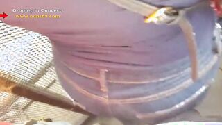 Mature man Stuck and Groping mom's huge Butt into Music Concert into Mexico