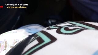 Mature man Stuck and Groping mom's huge Butt into Music Concert into Mexico