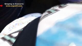Mature man Stuck and Groping mom's huge Butt into Music Concert into Mexico
