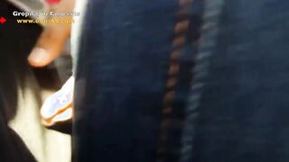 Mature man Stuck and Groping mom's huge Butt into Music Concert into Mexico