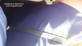 Mature man Stuck and Groping mom's huge Butt into Music Concert into Mexico