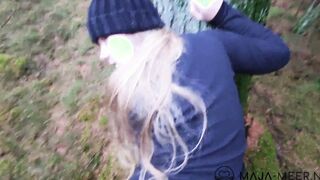 Outdoors sex with adorable chubby bimbos Maja!