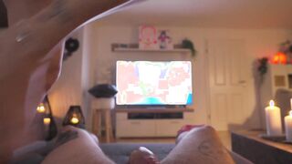 Stepbrother caught jerking off! Mega jizzed!