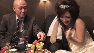 Hardcore Young Japanese Bride, fucks several male wedding guests inside a homemade room
