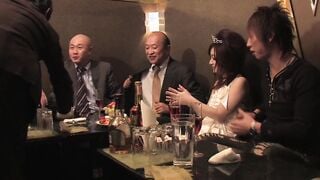Hardcore Young Japanese Bride, fucks several male wedding guests inside a homemade room