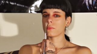18 Year Old chick's big snot by sneezing bondage pt2 HD