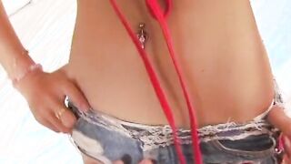 Juicy eastern Beauty with inked back fucks with turned on fellow