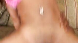 Alluring dame awards a superb oral sex to a gigantic ebony penis before getting boned hard on