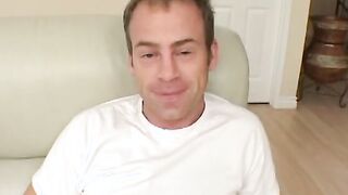 Blonde honey gets fucks on couch as she blow men dong