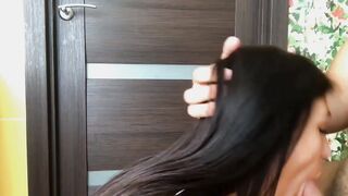 Sex inside the kitchen with my roommate she ride