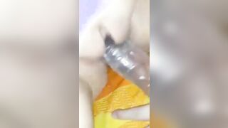 Barely Legal fucking her cunt with long toy