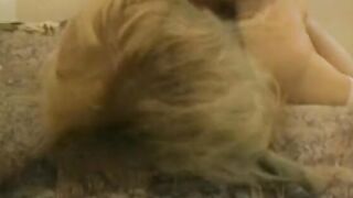 Blonde wearing white tights loves to feel penis stretch her anus