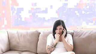 sexy Inked Dark Hair Jizzes So Rough On His Long Ebony Penis