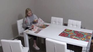 Crazy Sexy young blonde gets pussyfucked into studio