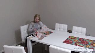 Crazy Sexy young blonde gets pussyfucked into studio